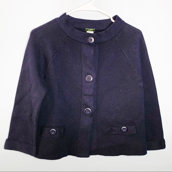 J. Crew Factory Sweaters - J. Crew Factory Navy Cropped Sweater Jacket